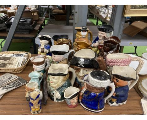 A LARGE QUANTITY OF VINTAGE TOBY JUGS 