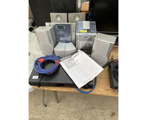 A DENON STEREO TUNER, A PHILIPS CD PLAYER WITH SPEAKERS AND A FURTHER STEREO SYSTEM WITH SPEAKERS ETC 