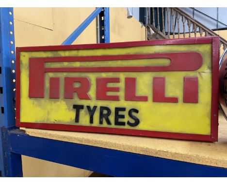 A PIRELLI ILLUMINATED LIGHT BOX SIGN 65CM X 28CM X 10CM 