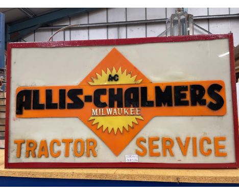 AN ALLIS CHALMERS TRACTOR SERVICE ILLUMINATED LIGHT BOX SIGN 73CM X 41CM X 10CM 