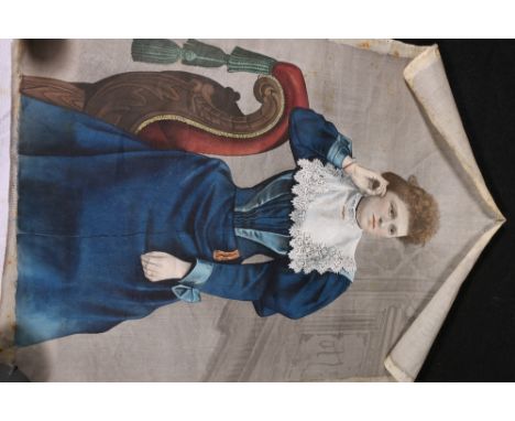 Chinese portrait painting on silk of a European seated female figure with lace collar, c1880's, 42cm x 56cm CONDITION REPORT:
