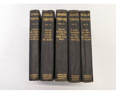 A collection of books to include 5 volumes of Automobile Engineering, published Chicago 1920, Motor and Carriage painting by 