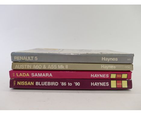 A collection of car related books including publications by Haynes titled Renault, Austin, Nissan and Lada; together with Gre