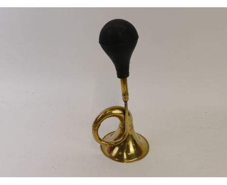 Brass vintage car horn, 39cm length