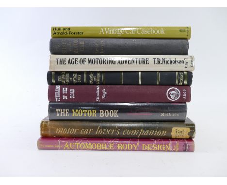 A collection of books to include Wheels for a Nation by Frank Donovan, The Motor Book by T R Nicholson, The maintenance and d