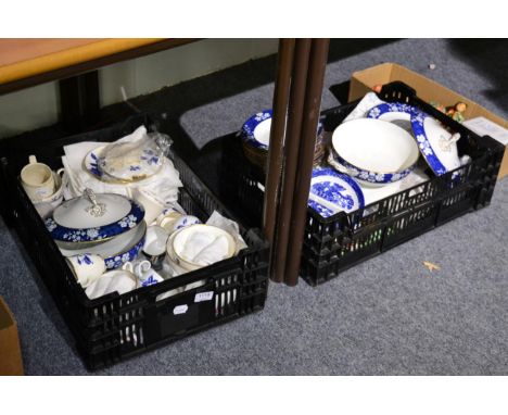 Goebel pottery Hummel figures; Copeland Spode part dinner service; Minton part breakfast set; coronation mugs etc (three boxe