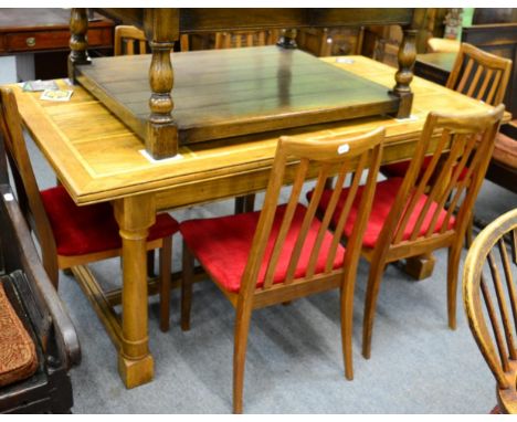A modern Flagstone table and six G-plan chairs 