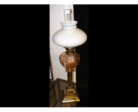 Antique Victorian oil lamp - 72cm high 