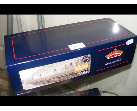 A boxed Bachmann three coach set 