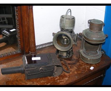 Old ship's lamp, together with others 