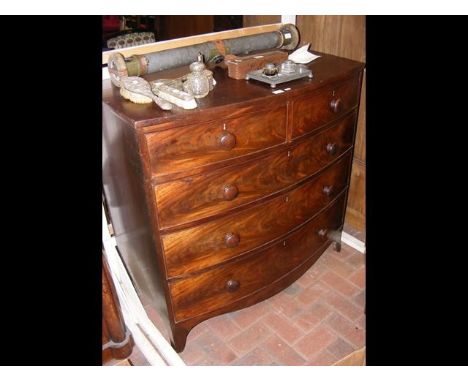 A 19th century mahogany bow front chest of drawers 