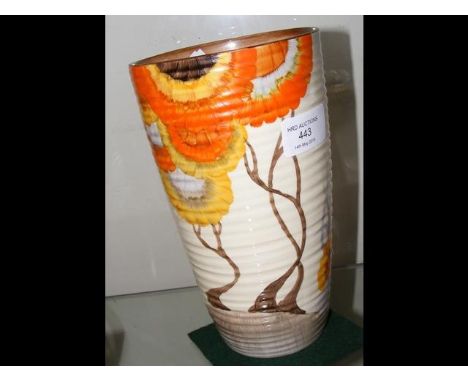 A Clarice Cliff 'Bizarre' pattern vase - 20cm high CONDITION REPORTgood condition