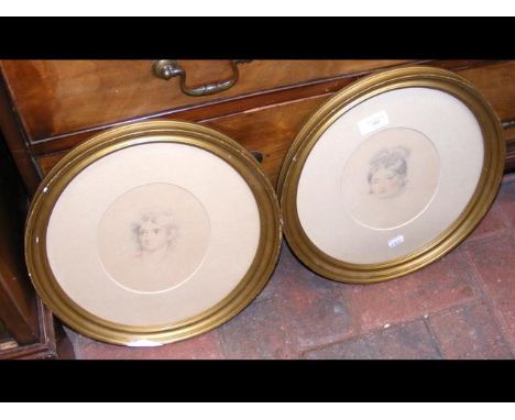 A pair of oval portrait miniatures - possibly George Gordon Byron 