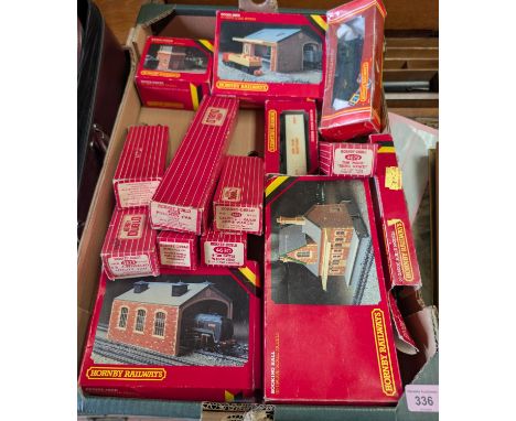 A collection of Hornby 00-gauge boxed, Pullman cars, wagons, building, a diesel locomotive etc.