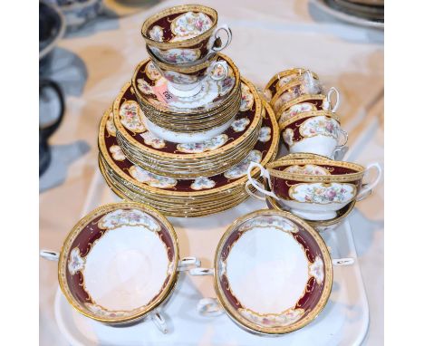 A Royal Albert 'Lady Hamilton' part dinner and tea service, various size plates ec.