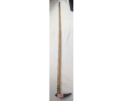 A 19th century Shark spine walking stick with horn handle