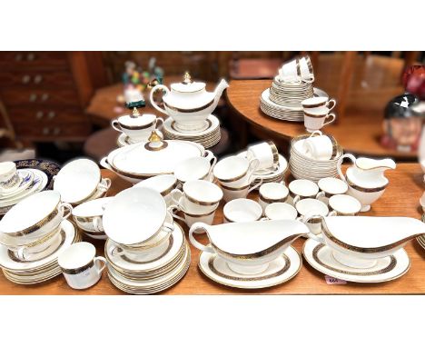 A large royal Doulton Harrow dinner and tea service.