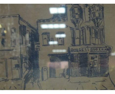 ITA QUILLIGAN 
Dublin Street Scene
Carry on Sketch
Signed Lower Right
