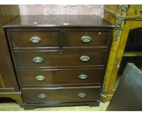 A MAHOGANY CHEST 19th Century the rectangular top above two short and three long graduated drawers on bracket feet 100cm (h) 