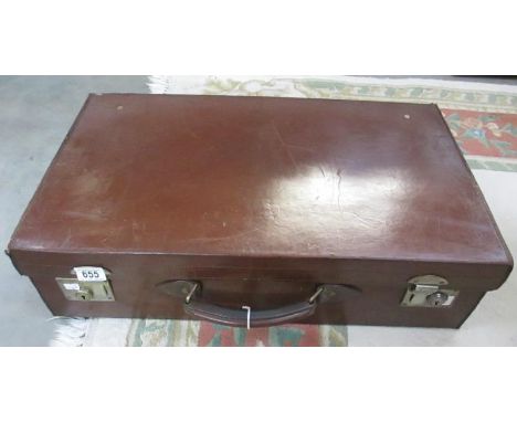 A vintage brown suitcase