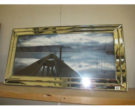 A  mirror framed modern photographic print of a jetty
