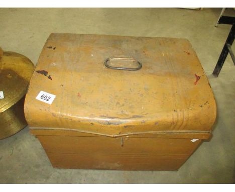 A tin trunk