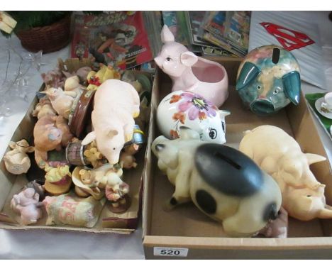 A collection of pig related models and figures