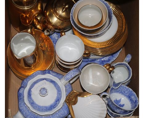 A Royal Worcester Tea Set, a Spode "Camilla" tea set and mixed Victorian breakfast cups etc.