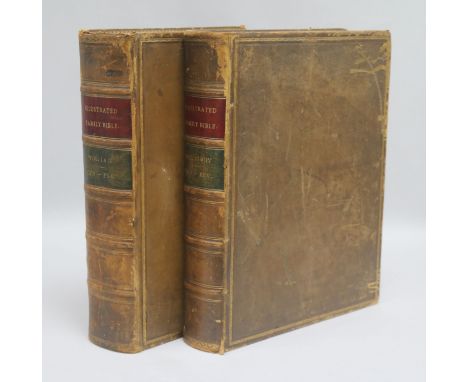 The Bible in English, Cassells illustrated Family Bible, 2 vols, folio calf, London (n.d.)