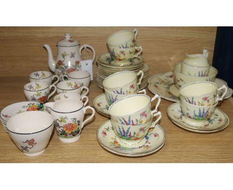 A 1930's Spode tea set and a similar Staffordshire tea set