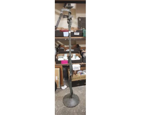 A Modern Wrought Metal Standard Lamp. Height: 170cm 