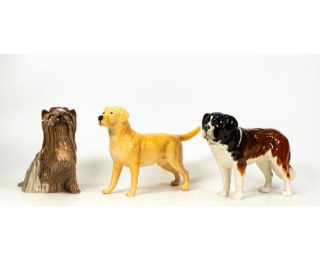 Beswick St Bernard 2221, Labrador 1548 &amp; Yorkshire Terrier 3083(3) 