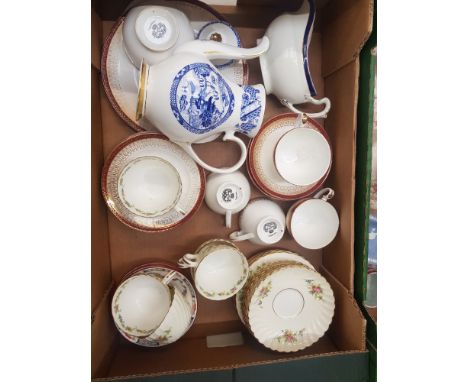 A mixed collection of ceramic items to include Willow patterned Coffee Pot, Mintons Teaware together with Royal Grafton Majes