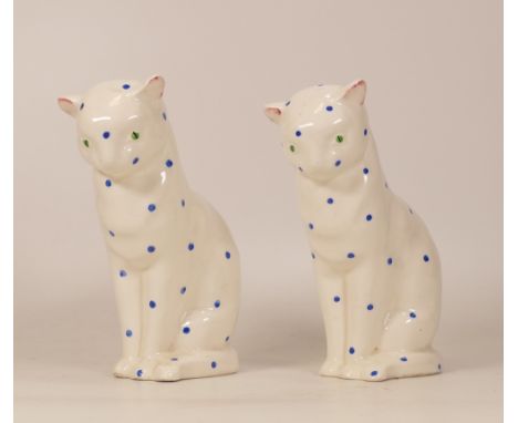 Two Wemyss Ware Plichta Pottery Cats (2) 