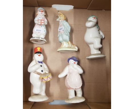 Royal Doulton snowman figures to include Lady Snowman DS8, Drummer snowman DS15 (2nds), The Snowman DS2 (2nds) together with 