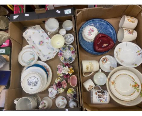 A Mixed Collection of Items to Include Royal Commemorative Mugs, Tuscan Bowls, Carltonware Rouge Royale Ashtray, Pin Dishes, 