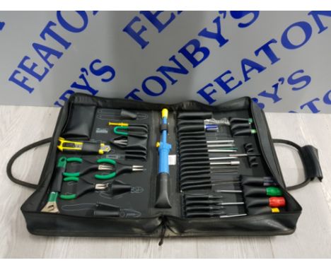 ENGINEERS TOOL BAG AND TOOLS INCLUDES SPANNERS AND SCREWDRIVERS ETC