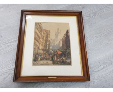SIGNED HAND TINTED J W CARMICHAEL BLOCK PRINT OF THE SIDE NEWCASTLE