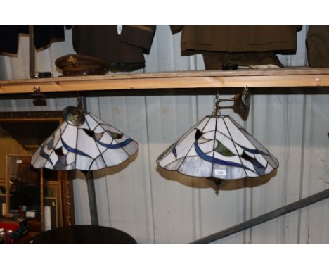 A pair of Tiffany style light shades 