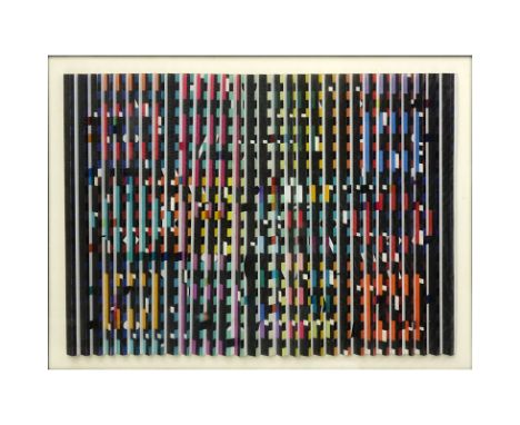 Yaacov Agam, Israeli (born 1928) "Midnight Light"  Polymorph in Colour on Wove Paper. Inscribed en verso. Some fraying to edg