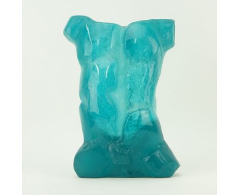 Daum Pate de Verre M Legendre Male Torso Sculpture. Signed Daum France and numbered 150/150, artist signed "M. Legendre" on o