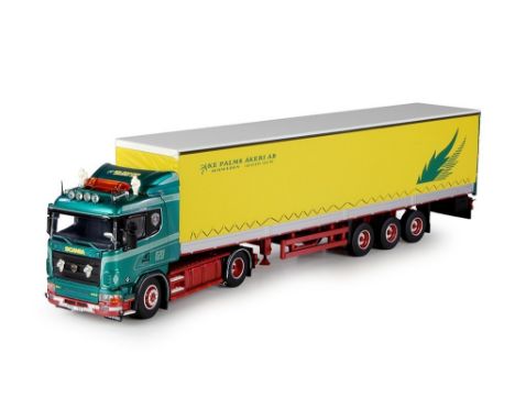 Tekno Palms Scania 4-Series Curtainside - Scale: 1:50 - Model Code: 70953 - Certificate: Yes - Lot Condition: Very Good - Mir