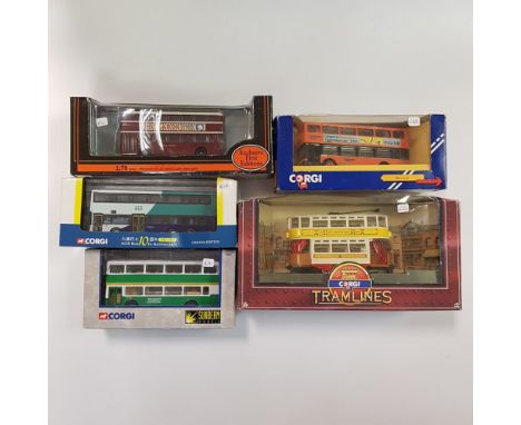 Corgi Assorted Collection of 5 Corgi, 1 EFE and 1 Joal boxed buses and trams Assorted - Scale: 1:64 - Model Code: Assorted - 