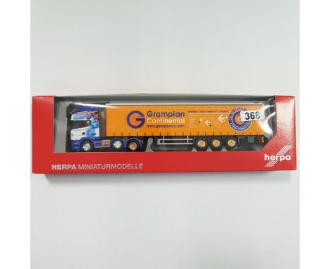 Herpa Grampian Continental Scania R Curtainside - Scale: 1:87 - Model Code: 304146 - Certificate: N/A - Lot Condition: Very g