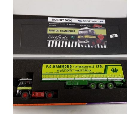 Tekno Robert Doig Scania 141 Curtainside - Scale: 1:50 - Model Code: 63919 - Certificate: Yes - Lot Condition: Excellent - Mi