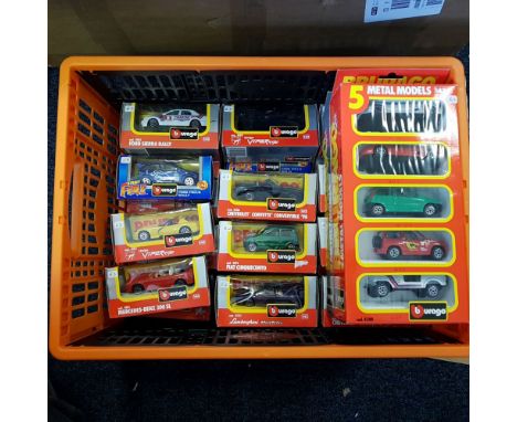 Burago Assorted 24 x boxed 1/43 scale model cars and 2 x packs of 5 boxed 1/43 model cars - Scale: 1:43 - Model Code: Assorte