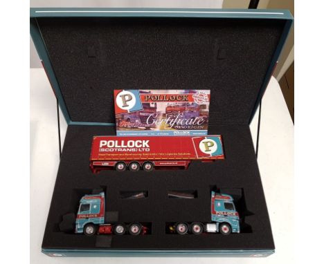 Tekno Pollock Set Of 2 Tractor Units Curtainside - Scale: 1:50 - Model Code: 64434 - Certificate: Yes - Lot Condition: Very g