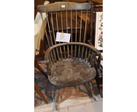 A late 19th/early 20th century stick back rocking chair 