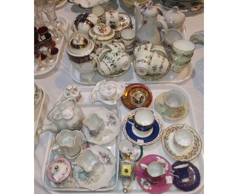 A selection of decorative part coffee sets; a selection of cabinet cups and saucers; a Victorian tea for two set 