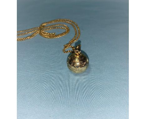 A 1970's ladies pendant ball watch by Eterna, with gilt chain 